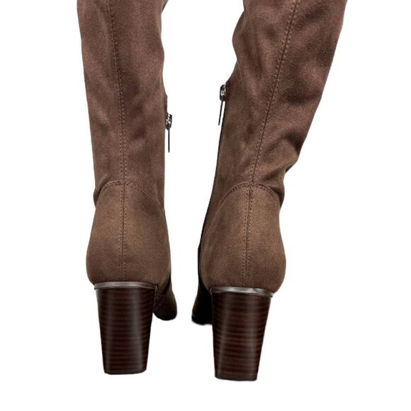 NWT MARC FISHER OKUN TALL HERLED BOOTS IN COLOR DARK BROWN WOMENS SIZE 7.5 - Picture 7 of 9